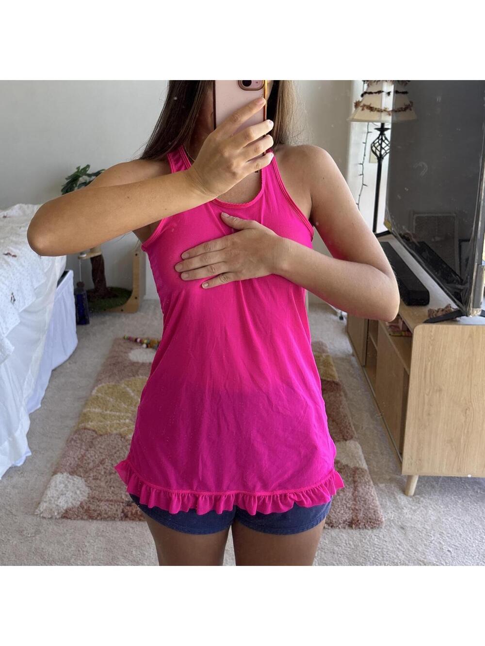Joe Boxer Pink Ruffle Hem Tank Top XL